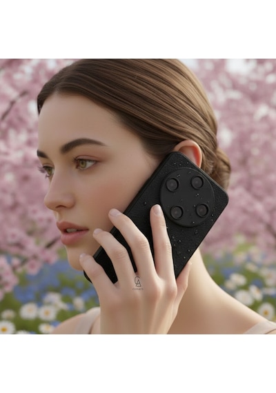 Honor Magic 8 Lite Uyumlu Deri Dokulu Yumuşak Silikon Telefon Kılıfı Kapak Siyah