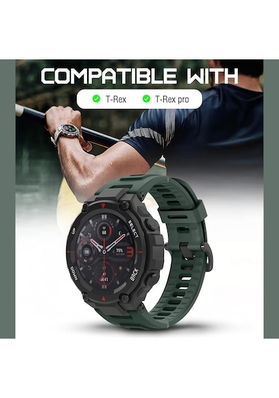 Forzacase Amazfit T-rex / T-rex Pro İle Uyumlu Silikon Kordon Kayış - Fc1237