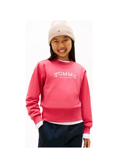 Tommy Hilfiger Kız Çocuk Geniş Bel Bantlı Nakış Logolu Sweatshirt - Koyu Pembe Çok Renkli Tommy Hilfiger Kız Çocuk Geniş Bel Bantlı Nakış Logolu Sweatshirt - Koyu Pembe Çok Renkli