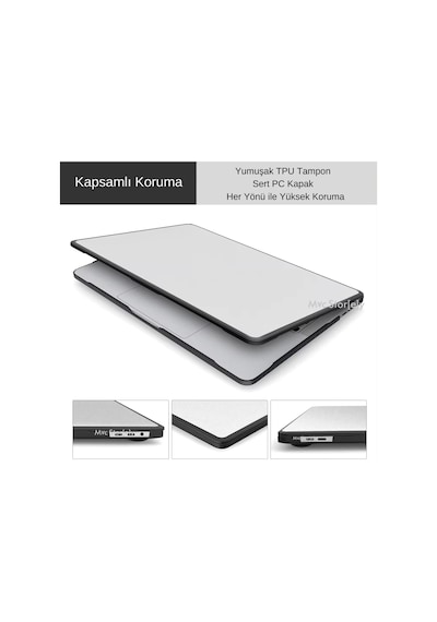 Macbook Air 13.6 İnç M2 M3 M4 M5 Uyumlu Darbe Korumalı Sert Kılıf Rugged Koruma Hard Case A2681 A3113 A3240 A3449 Güçlendirilmiş Köşe Koruma Şeffaf Belirtilmemiş