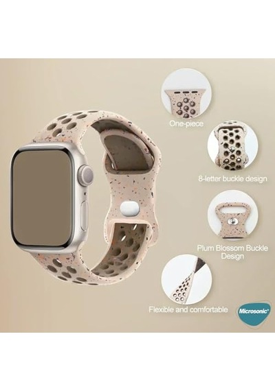 Apple Watch Series 10 46mm Kordon Flame Circle Yavruağzı Apple Watch Series 10 46mm İle Uyumlu Kordon, Akıllı Saat