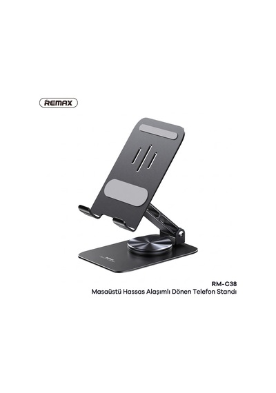 Remax Rm-c38 Precision Alloy 360 Döner Metal Masaüstü Telefon Ve Tablet Tutucu Stand