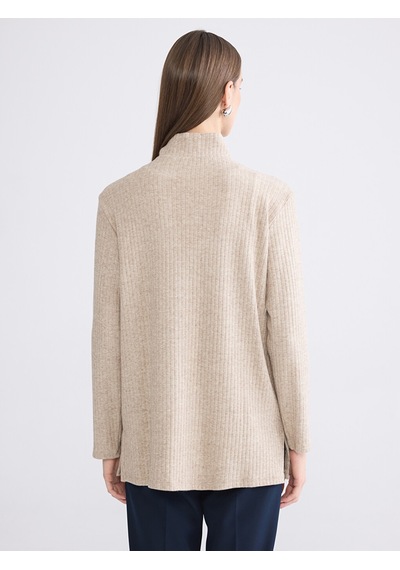 Lcw Everyday Bej Oversize Kadın Fitilli Tişört