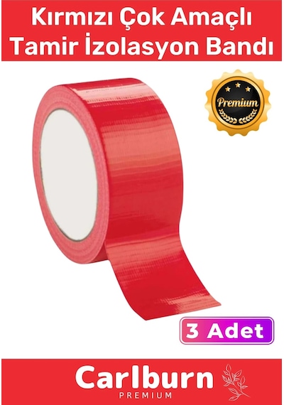 Süper Güçlü Su Geçirmez Sızdırmaz Kırmızı Renk Çok Amaçlı Tamir İzolasyon Bandı 48mm X 10m 3 Adet