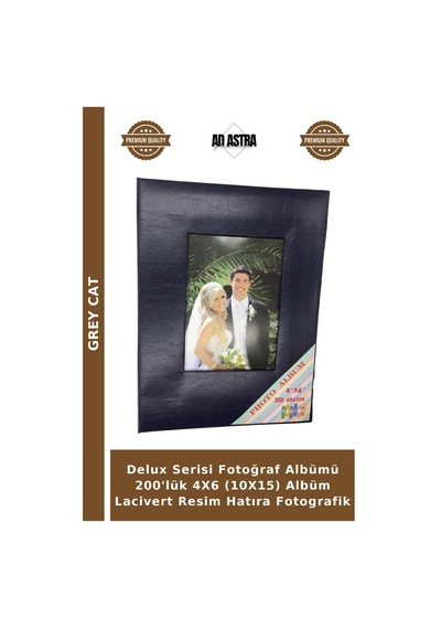 Delux Serisi Fotoğraf Albümü 200'lük 4x6 10x15 Albüm Lacivert Resim Hatıra Fotografik