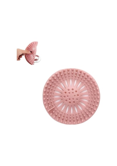 Süzgeçli Silikon Lavabo Ve Küvet Tıkacı Yuvarlak Süzgeç Banyo Tıpa Pembe Renk 1 Adet M-140 Silikon Diğer