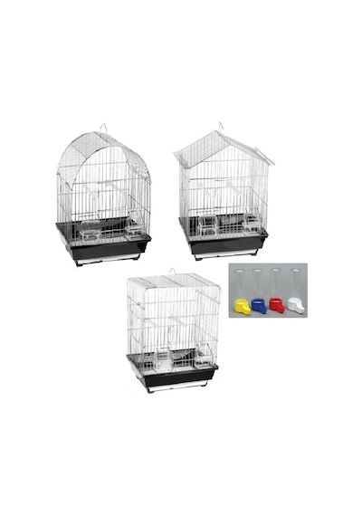 Bambu Petshop Çift Kapılı Orta Boy Hediyeli Muhabbet Kuşu Kafesi 2 Ad Yemlik, 2 Ad Tünek, 1 Ad Sulu
