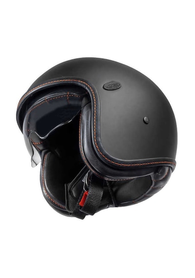 Premier Vintage Platinum Edition Kask Mat Siyah - Turuncu