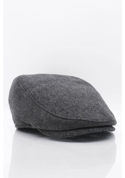 Külah Erkek Şapka Füme Kışlık Trend Flat Cap Yün Kasket-Füme-Standart