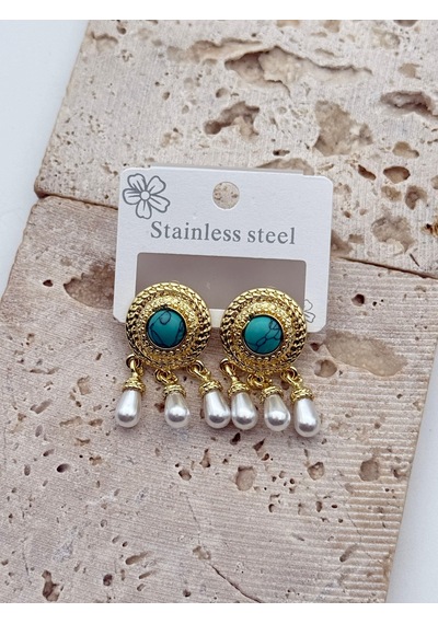 Küpe Çelik Işıltılı Stil Paslanmaz Çelik Model 70bb73 Çok Renkli