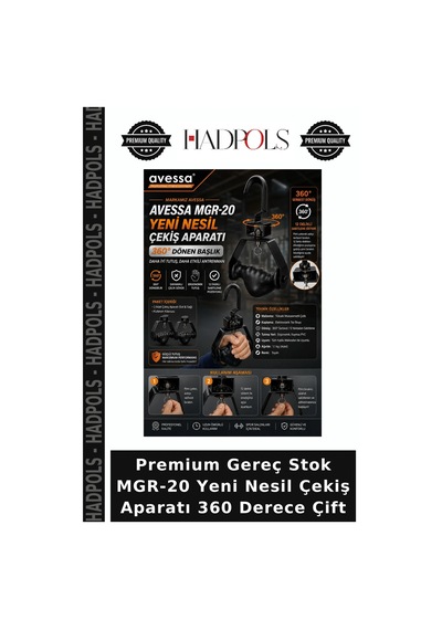 Premium Gereç Stok Mgr-20 Yeni Nesil Çekiş Aparatı 360 Derece Çift