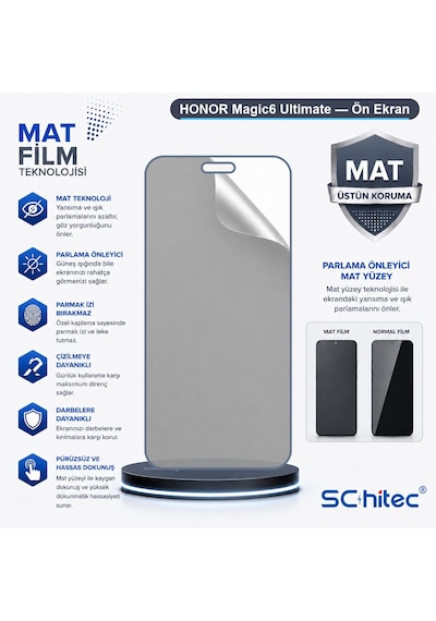 Honor Magic6 Ultimate Uyumlu Ön Yüzey Mat Hidrojel Ekran Koruyucu