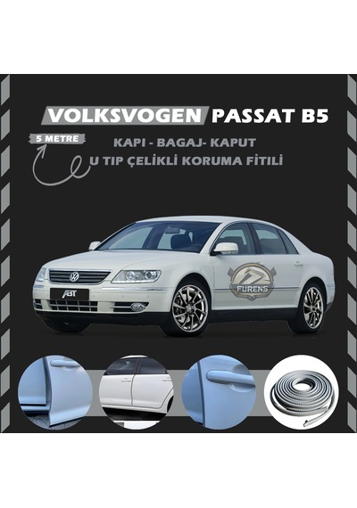 Volksvogen Passat B5 Oto Araç Kapı Koruma Fitili 5metre Parlak Gri Renk