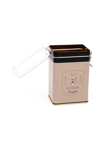 Azura Sugar Desenli Kilitli Kapaklı Dikdörtgen Metal Saklama Kabı 7.5 x 10 x 15 CM 1 L Çok Renkli