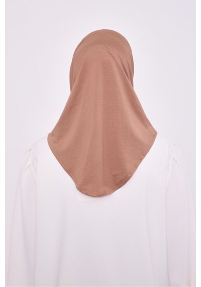 Melodi Scarf Kadın Tesettür Cimafit Nefes Alan Hazır Pratik Hijab Bone Sütlü Kahve Sütlü Kahverengi