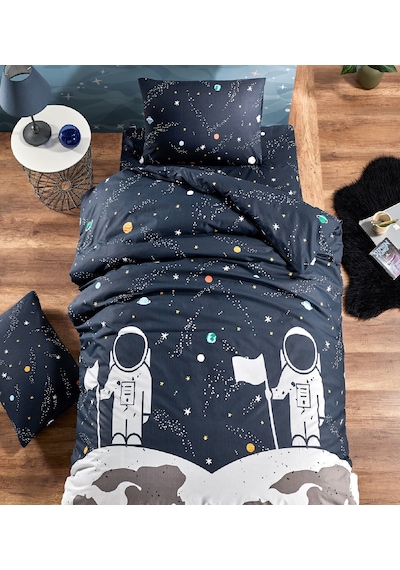 Laliva Uzaylı Astrontlu Çocuk Lastikli Nevresim Takımı Laliva Uzaylı Astrontlu Çocuk Lastikli Nevresim Takımı