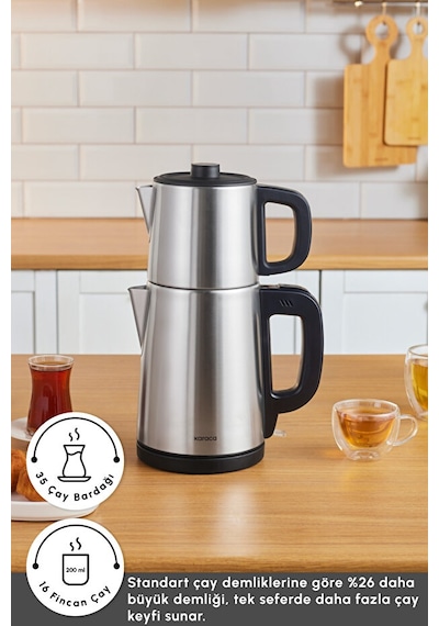 Karaca Teabig Xl 2 İn 1 Çelik Çay Makinesi Ve Su Isıtıcı