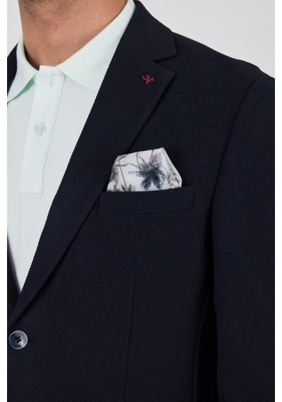 İmza Koyu Lacivert Mono Yaka Düz 2 Düğme Casual Esnek Slim Fit Ceket 1002250123 Koyu Lacivert