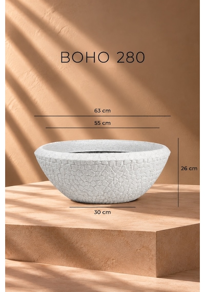 Bostann Dekoratif Saksı - Boho 280 - 40l - Beyaz