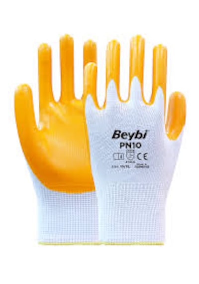 Beybi Pn10 Polyester Örme Nitril Eldiven 12 Adet