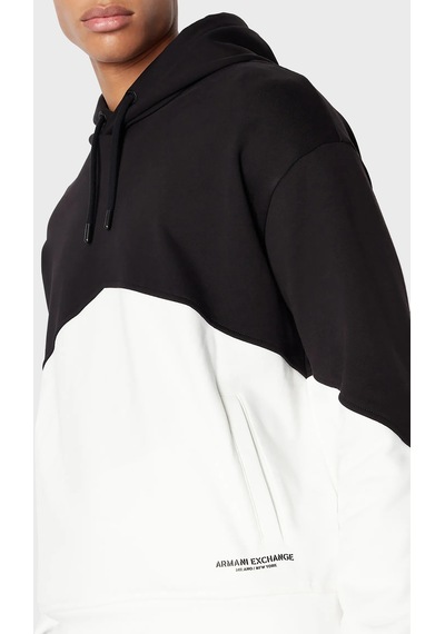 Armani Exchange Erkek Sweat 6rzmlb Zj4xz 22cg Siyah-beyaz Beyaz - Siyah
