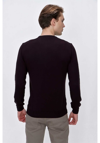 Morven Basic Dinamik Fit Rahat Kesim Bisiklet Yaka Triko Kazak 99kc017005309 Mor