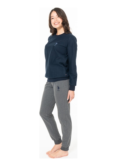 U.S. Polo Assn. Kadın Pamuklu Lisanslı Pijama Takımı 20125 Lacivert