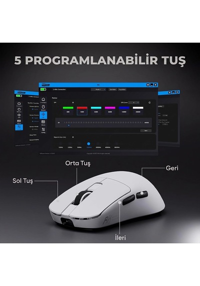 Royal Kludge Rk M3 47g Ultralight 8k Wireless Kablosuz Gaming Mouse Standart