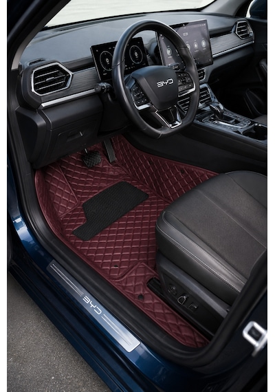 Byd Sealıon 7 4x4 Bordo Renk 8d Diamond Premium Havuzlu Deri Oto Paspas