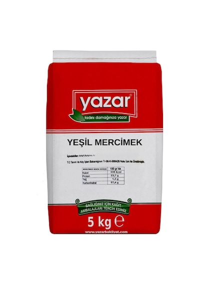 Yazar Yeşil Mercimek 5kg