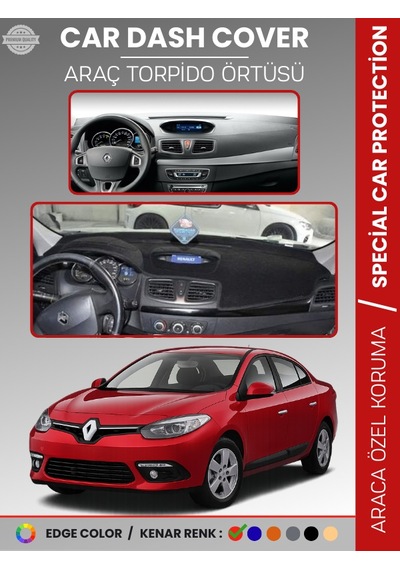 Renault Fluence Navigasyonsuz Küçük Ekranlı 2009-2013 Torpido Örtüsü Göğüs Koruma - 744 Stiloto