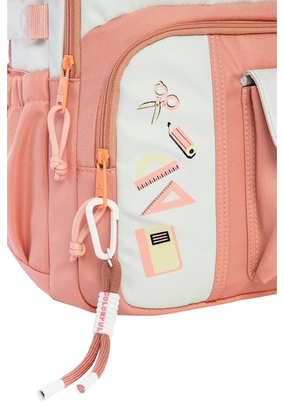 Unisex Ortaokul Lise Okul Sırt Çantası Çok Gözlü 16 İnç Laptop Bölmeli Soft Kumaş Pembe