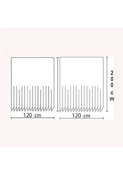 Zethome Tropik Banyo Duş Perdesi 4131 Çift Kanat 2X120X200 Kahverengi