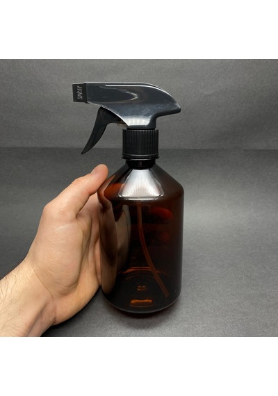 500 Ml Siyah Tetik Spreyli Kahverengi Plastik Şişe , 500 Cc Spreyli Plastik Şişe X 4 Adet