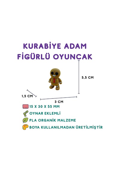 5'li Set Aslan Unicorn Zürafa Bukalemun Kurabiye Adam