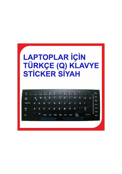 Laptoplar Için Türkçe (Q) Klavye Sticker Siyah