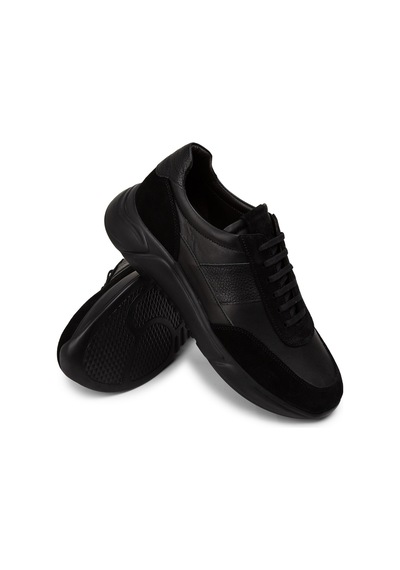 Deery Hakiki Süet Siyah Erkek Sneaker Ayakkabı - 01963Msyhe02 Siyah