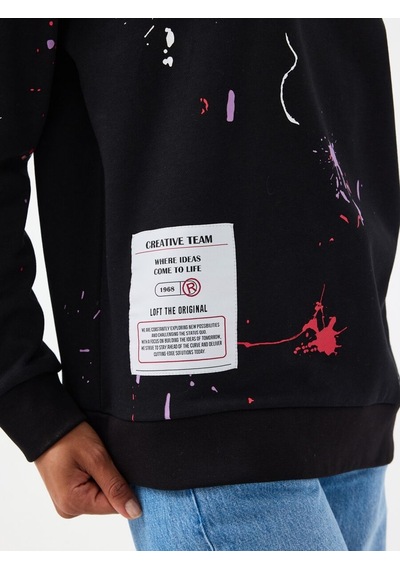 LOFT Relax Fit Kadın Sweatshirt Siyah