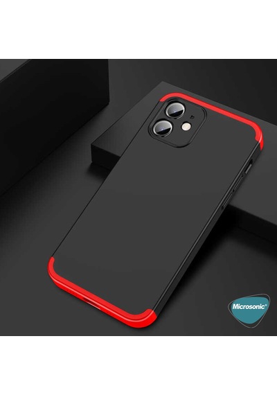 Microsonic Apple Uyumlu iPhone 12 Mini Kılıf Double Dip 360 Protective