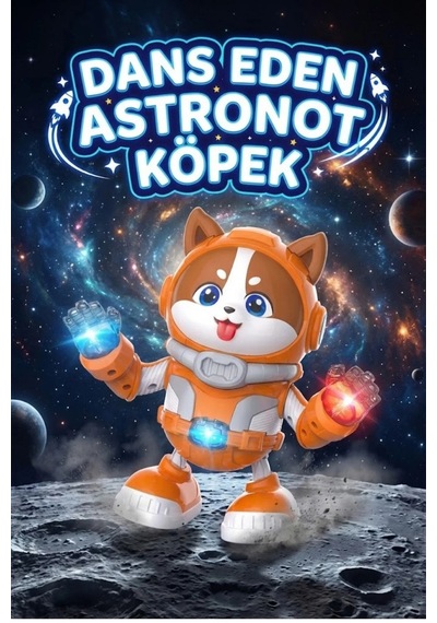 Pilli Işıklı Müzikli Çok Yönlü Dans Eden Astronot Köpek