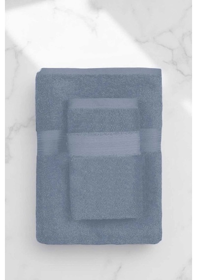 2 Parça Battal Lüks Premium Banyo Spa Havlu Takımı 90x170 Cm İndigo Çok Renkli