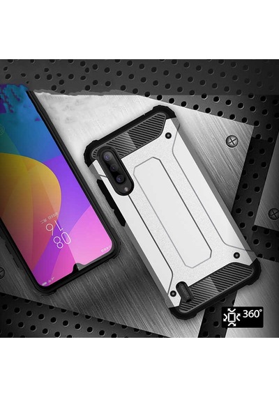 Noktaks - Xiaomi Uyumlu Xiaomi Mi 9 Lite - Kılıf Çift Katman Zırh Tank Crash Military Kapak - Kırmızı