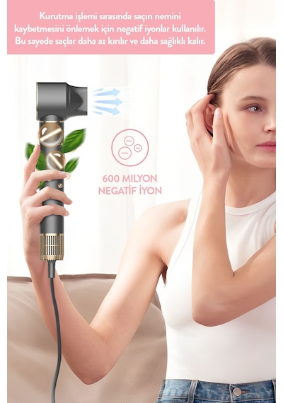 Sinbo Pro Airwrap Compact Uzun Multi-styler Hava Üfleme 5in1 Bldc Saç Şekillendirici 1719 -graphite Gray Antrasit