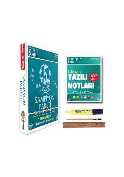Tonguç 5. Sınıf Şampiyon Paketi Tüm Dersler Soru Bankası Seti - Yazılı Notları 1. Dönem Set 7 Kitap