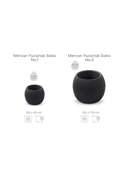 Tr Mercan Yuvarlak Saksı Seti 0,15 Litre + 0,7 Litre, İç Mekan - Dış Mekan 2li Ekonomik Gizli Su Hazneli Dekoratif Genel Tr Mercan Yuvarlak Saksı Seti 0,15 Litre + 0,7 Litre, İç Mekan - Dış Mekan 2li Ekonomik Gizli Su Hazneli Dekoratif Genel