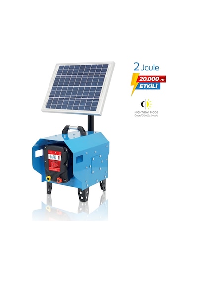 Puhu Compact Güneş Enerjili Elektrikli Çit Cihazı 20 W 2 Joule 20.000 M