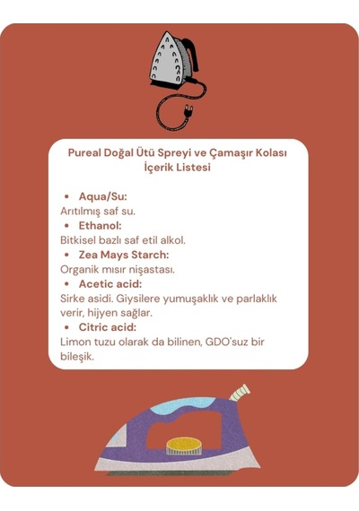 Pureal Doğal Ütü Spreyi & Çamaşır Kolası 500 Ml Tekli