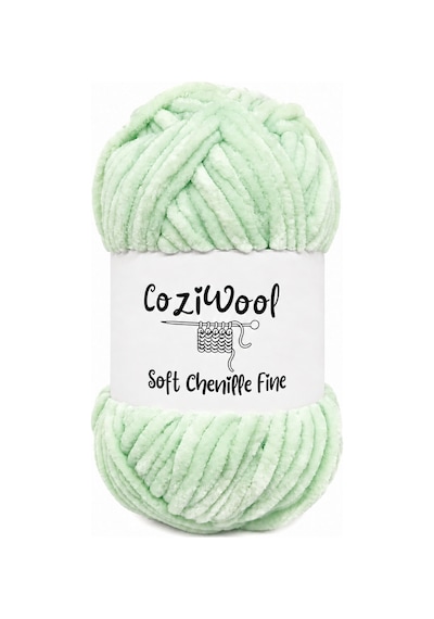 Kadife İp Soft Chenille Fine 5'li Paket 5x100 Gr 160 Mt El Örgü İpi Mint Yeşil - 925144855