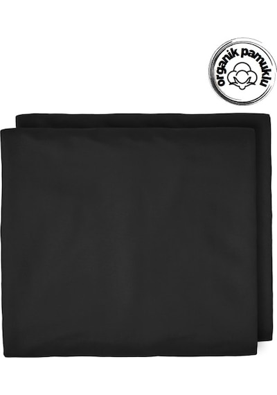 Lotus Çift Kişilik Lüks Pamuklu 160x200 Kumaş Lastikli Çarşaf Takımı  Yastıklı - Siyah