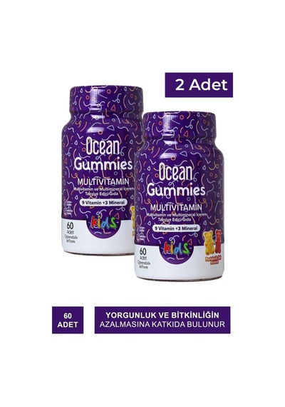 Ocean Gummies Multivitamin 2 x 60 Çiğnenebilir Jel Form
